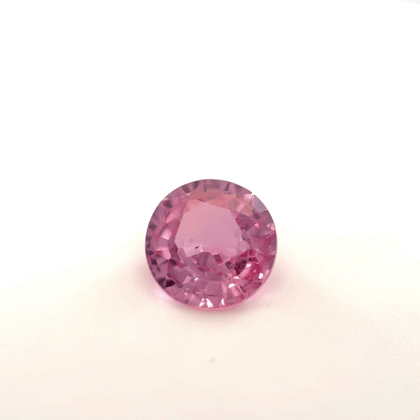 Saphir rose pêche rond 1.11ct