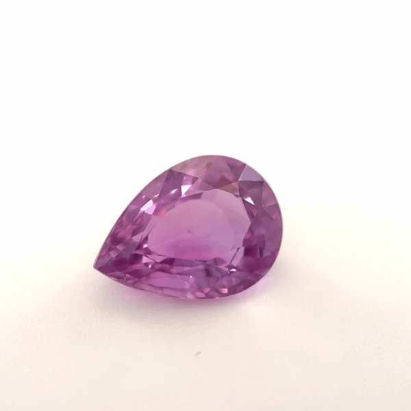 Saphir rose violet poire 2.01ct