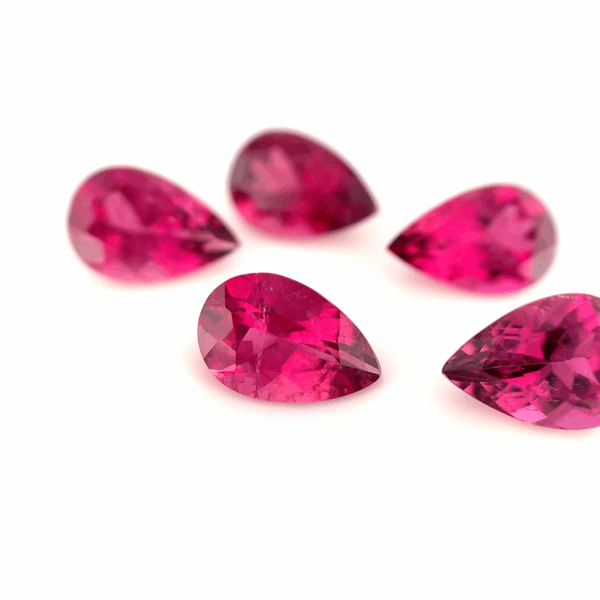 Lot 5 Rubellites poire 6,34ct