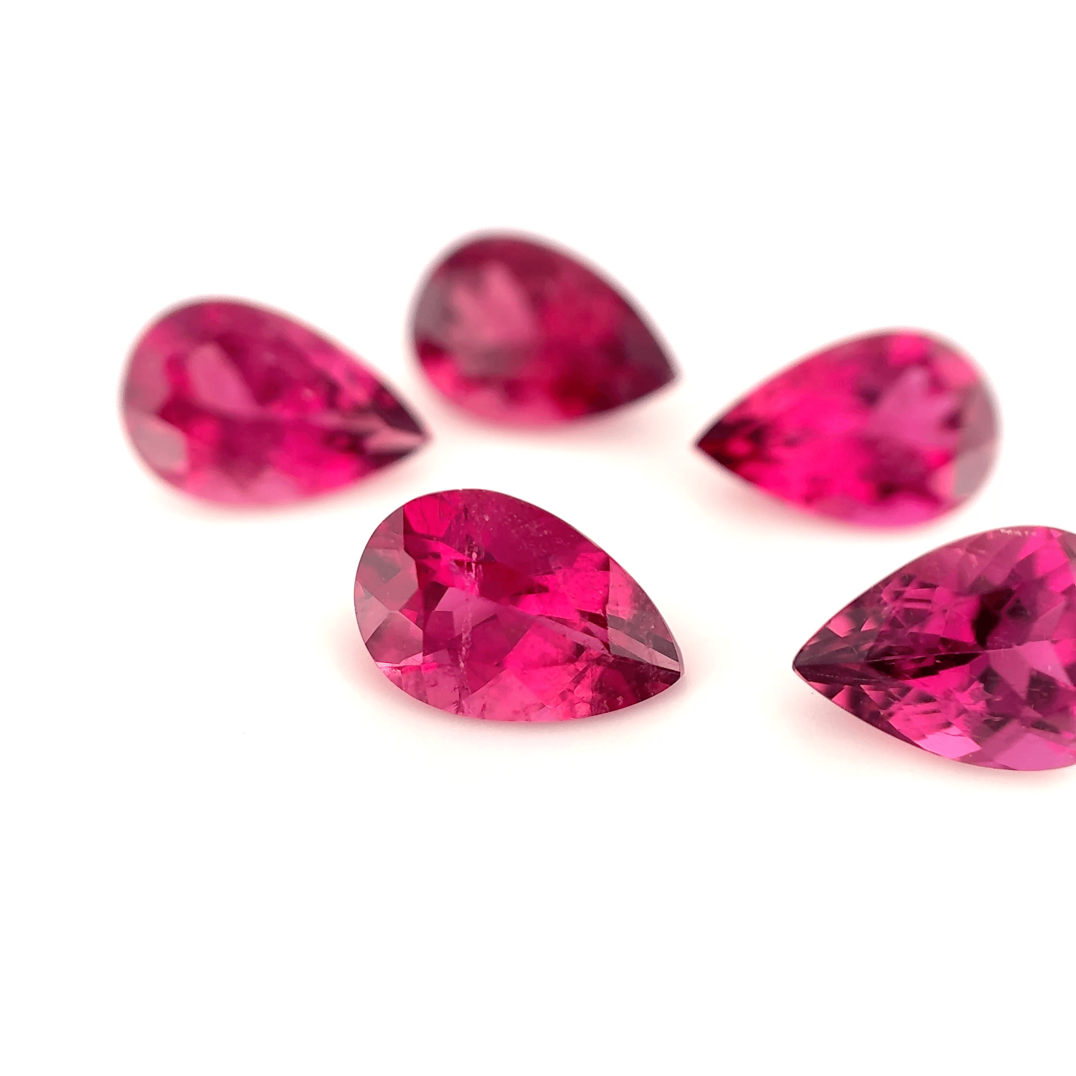 Lot 5 Rubellites poire 6,34ct