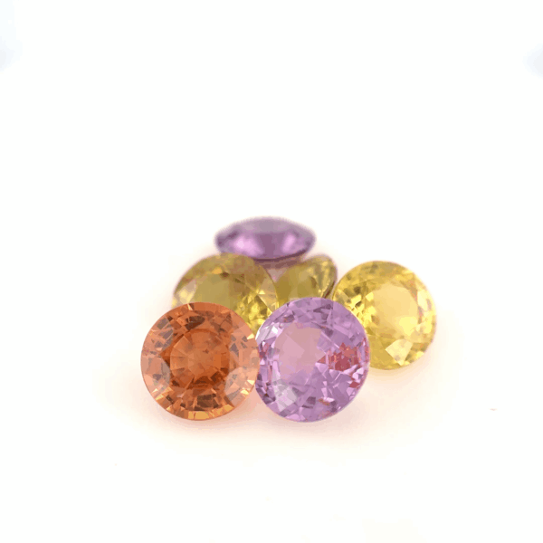 Lot 6 Saphirs fancy rond 6,66ct