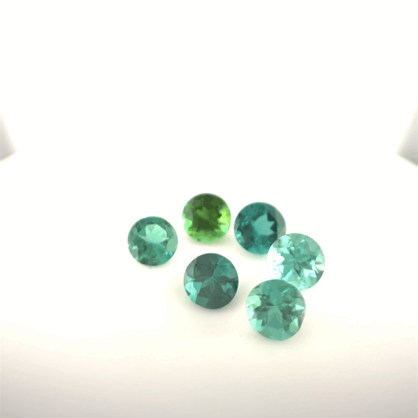 Lot 6 Tourmalines bleu vert rondes 3,07ct