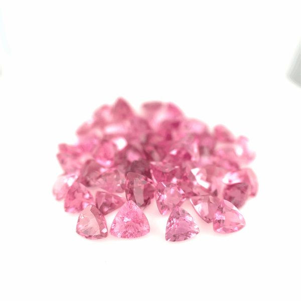 Lot tourmalines roses trillion 12,88ct