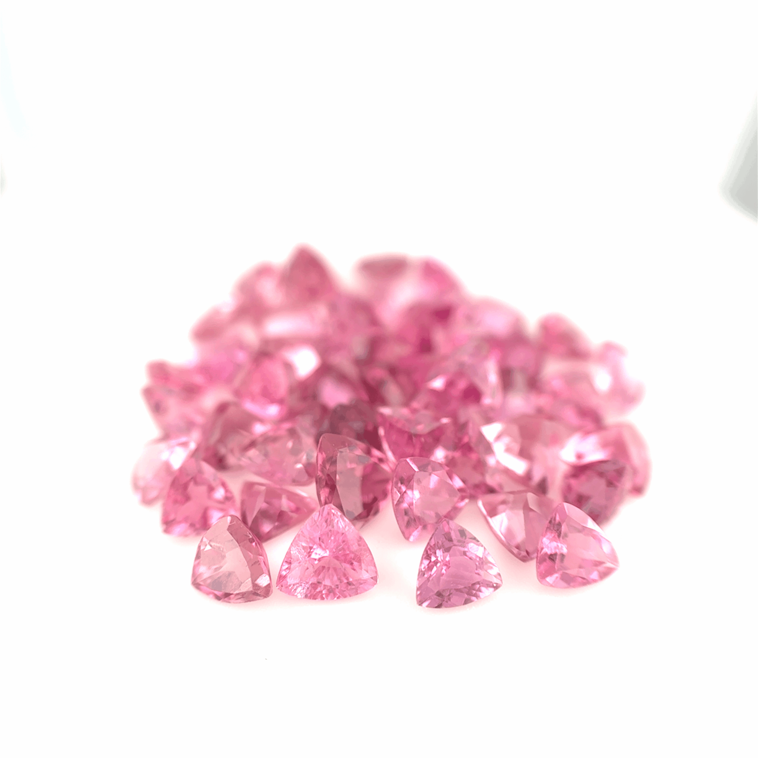 Lot tourmalines roses trillion 12,88ct