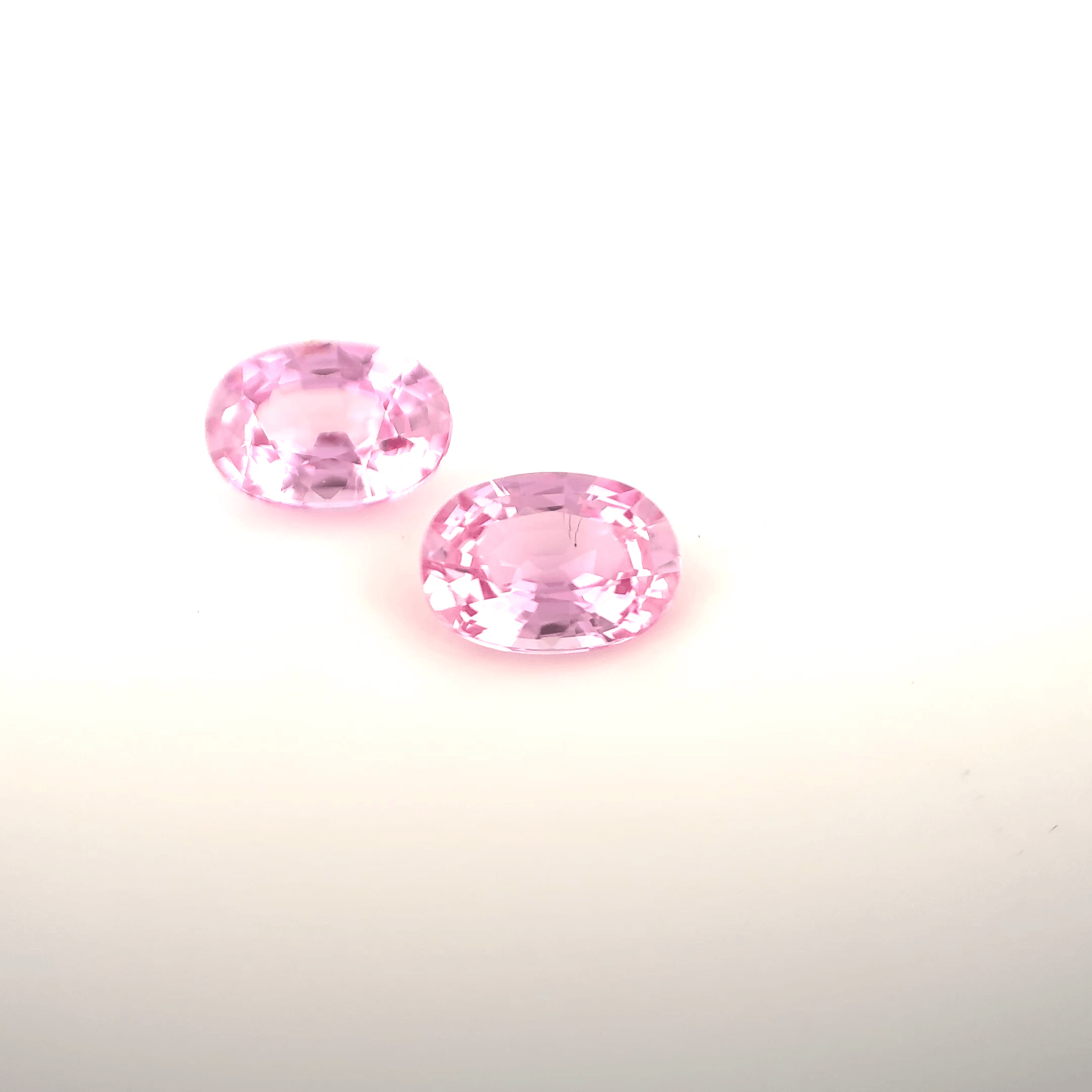 Paire saphir rose ovale 2,13ct