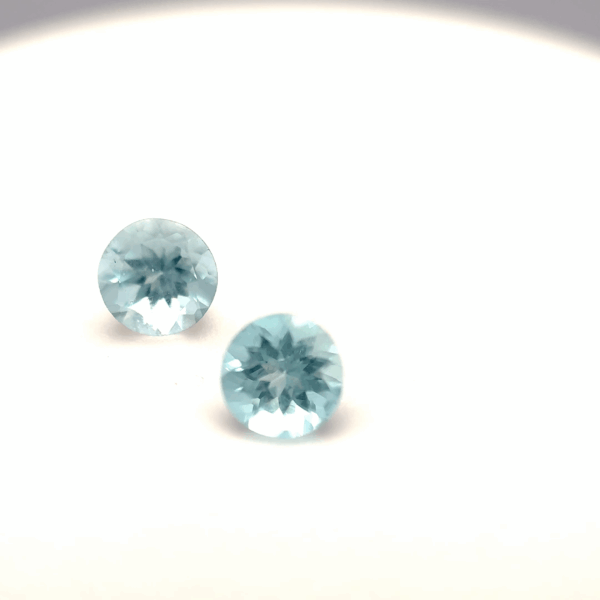 Paire Aigues-marine ronde 1,03ct